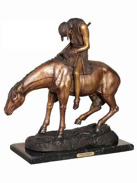 End Of The Trail Sculpture Bronze American Indian
